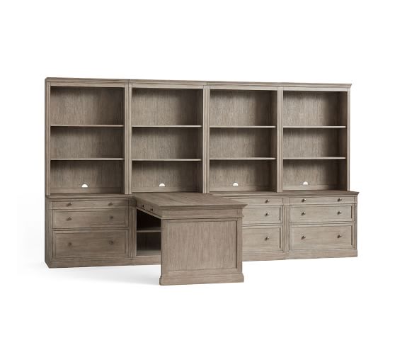 Modular Office Storage Pottery Barn Livingston Extra Large Peninsula Desk Office Suite