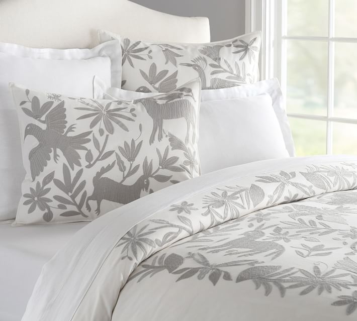 Vibrant Embroidered Patterned Duvet Cover Sham Pottery Barn