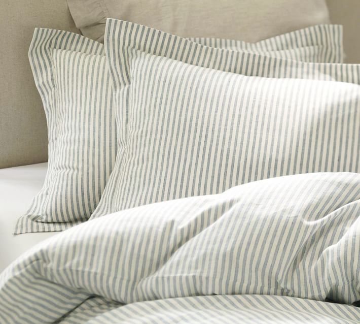 Vintage Ticking Stripe Patterned Duvet Cover Sham Pottery Barn
