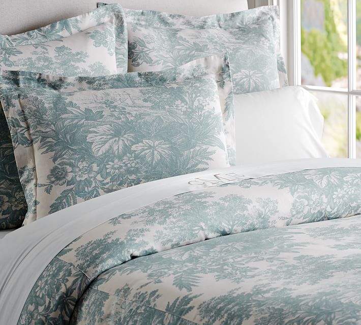 Matine Toile Duvet Cover Sham Dark Porcelain Blue Pottery Barn
