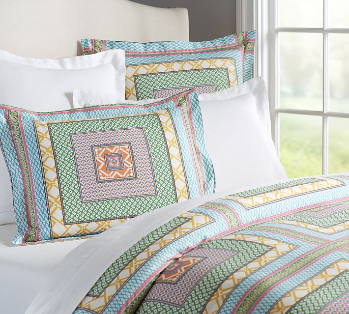 Francesca Organic Patterned Duvet Cover Sham Pottery Barn