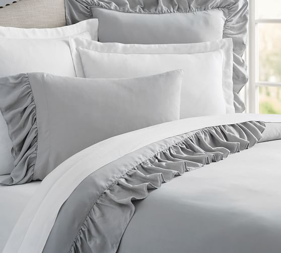 Tencel™ Ruffle Duvet Cover & Sham Pottery Barn
