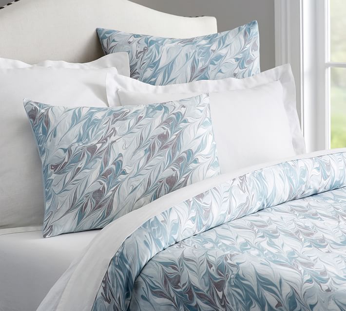 Clara Marble Organic Patterned Duvet Cover Sham Pottery Barn