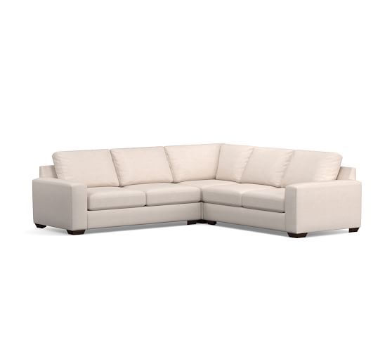 Big Sur Square Arm Upholstered 3Piece LShaped Sectional Pottery Barn