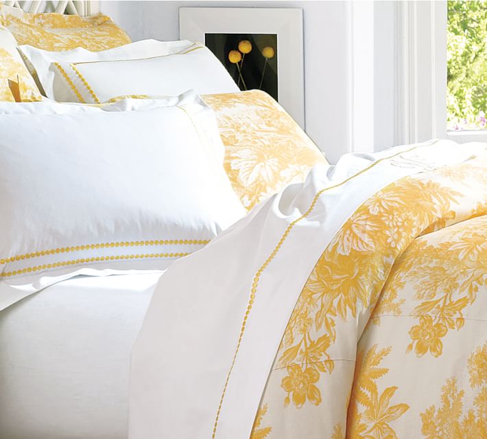 Matine Toile Duvet Cover Sham Marigold Yellow Pottery Barn
