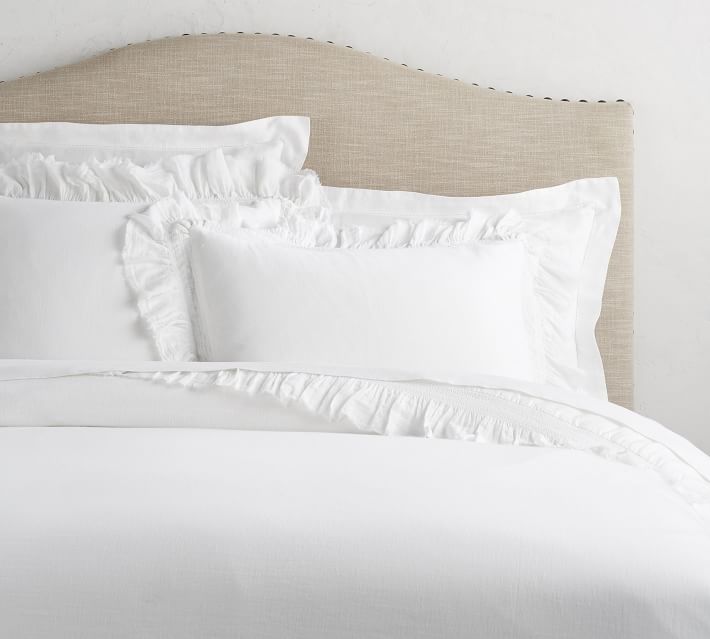 Gauze Smocked Duvet Cover Pottery Barn