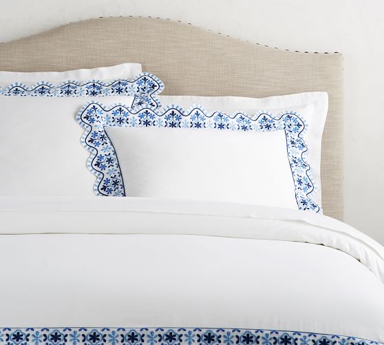 Zoe Scallop Embroidered Duvet Cover & Sham Pottery Barn
