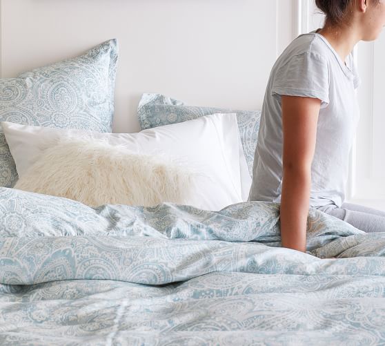 Vanessa Paisley Tencel™ Duvet Cover & Sham Blue Pottery Barn