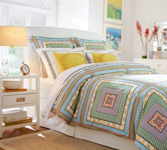 Francesca Organic Patterned Duvet Cover Sham Pottery Barn