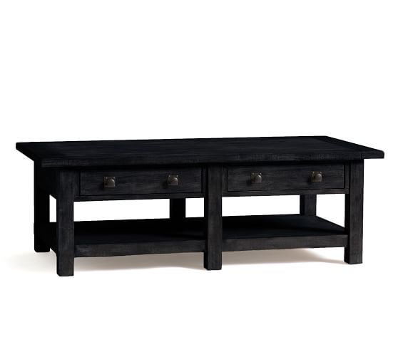 Glass Wood And Metal Coffee Tables Pottery Barn Benchwright Square Coffee Table