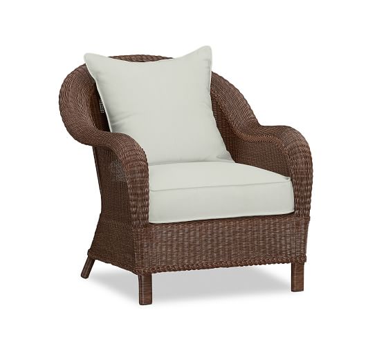 Palmetto Sunbrella Outdoor Furniture Cushion Slipcovers Pottery Barn Palmetto All Weather Wicker Armchair Cushion Slipcover Sunbrella Natural