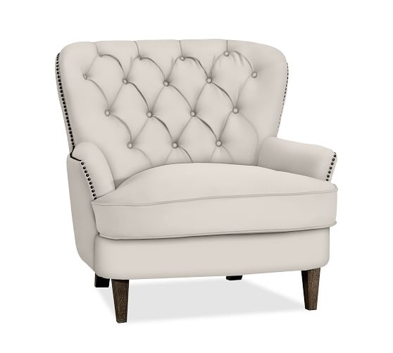 Cardiff Tufted Upholstered Armchair Pottery Barn