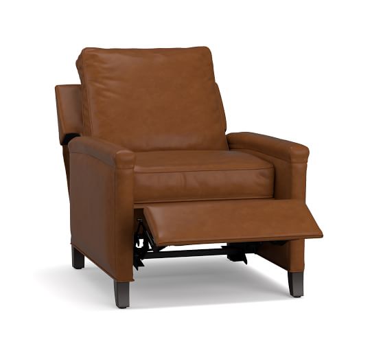 Tyler Leather Square Arm Recliner Pottery Barn
