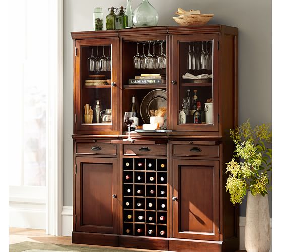 Modular Bar System With 2 Gl Door Hutch And 1 Open Modular Bar System With 2 Gl Door Hutch And 1 Open