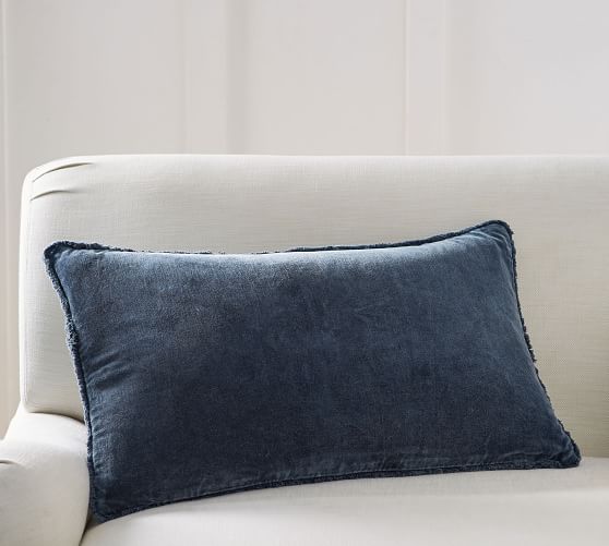 Fringe Velvet Lumbar Pillow Covers Pottery Barn