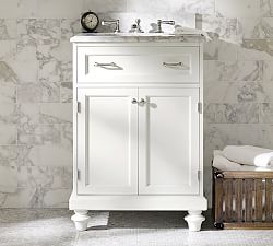 Small Bathroom Vanities Pottery Barn Custom Clic Mini Sink Vanity With Doors Carrara Marble