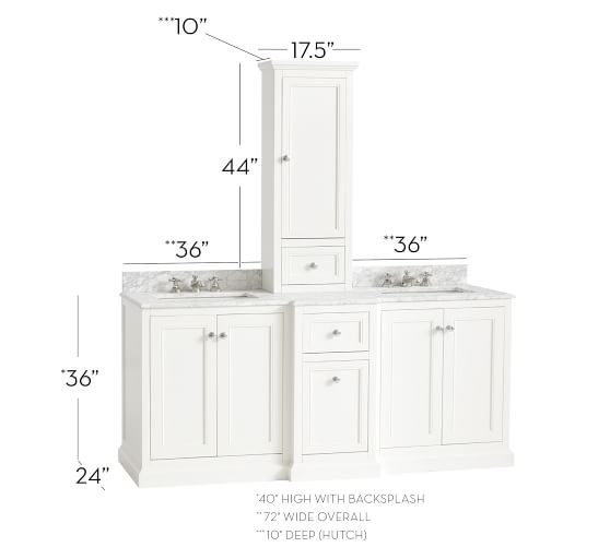 Ultimate Double Sink Storage Vanity with Hutch | Pottery Barn