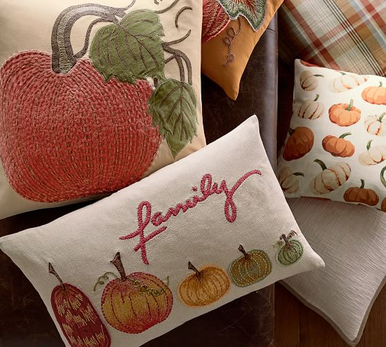 Pumpkin Family Lumbar Pillow Cover Pottery Barn