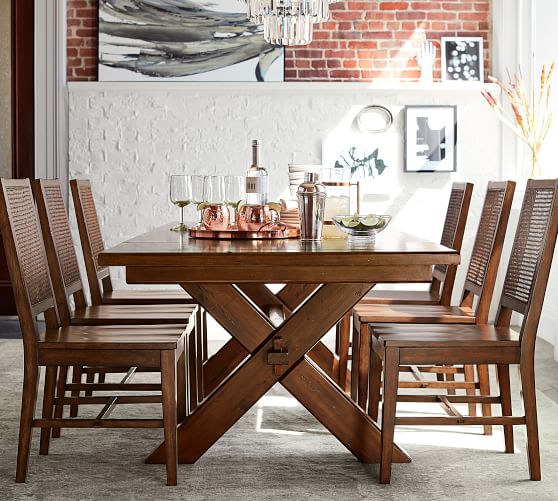 Toscana Extending Dining Table Tuscan Chestnut Pottery Barn
