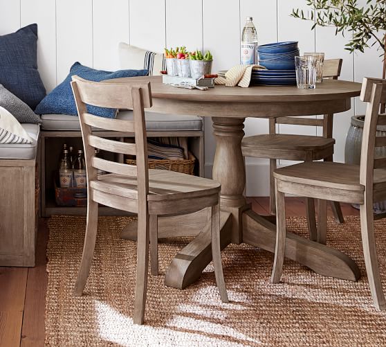 Owen Extending Pedestal Dining Table Gray Wash Pottery Barn Owen Extending Pedestal Dining Table Gray Wash