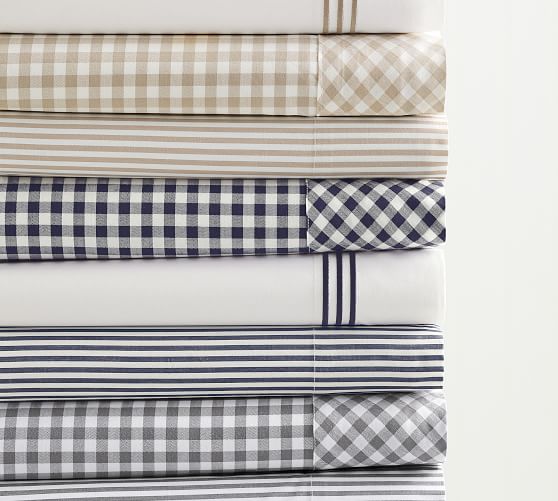 Gingham Check Organic Sheet Set Pottery Barn