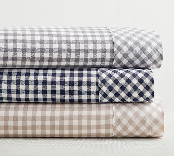 Gingham Check Organic Sheet Set Pottery Barn