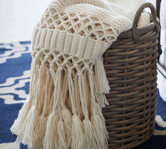 Tassel Knit Throw Pottery Barn