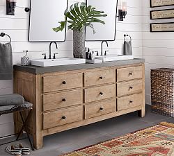 Double Vanities Bathroom Pottery Barn Mason Double Sink Vanity Wax Pine