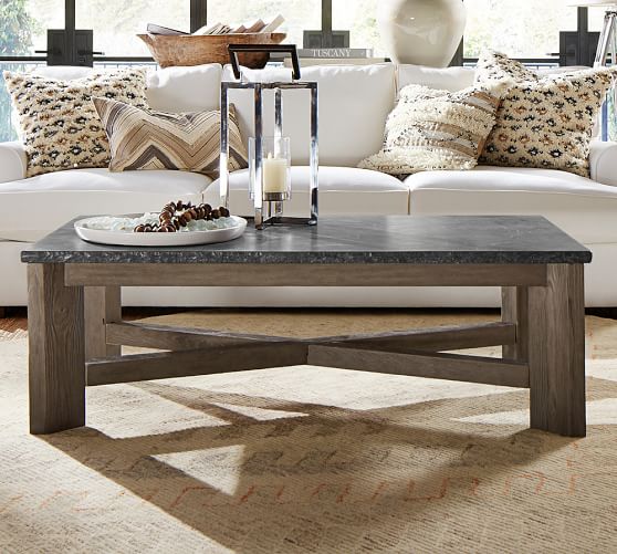 Fulton Stone and Wood Coffee Table Pottery Barn