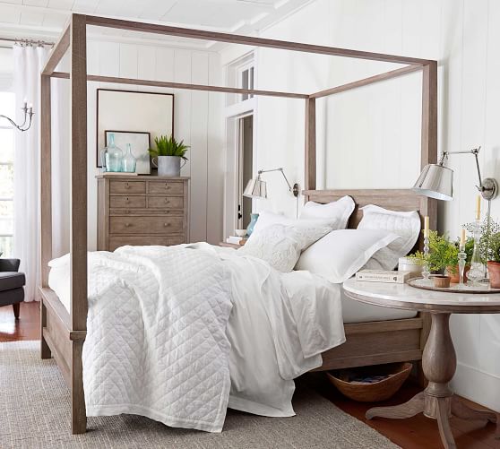 Farmhouse Canopy Bed Wooden Beds Pottery Barn