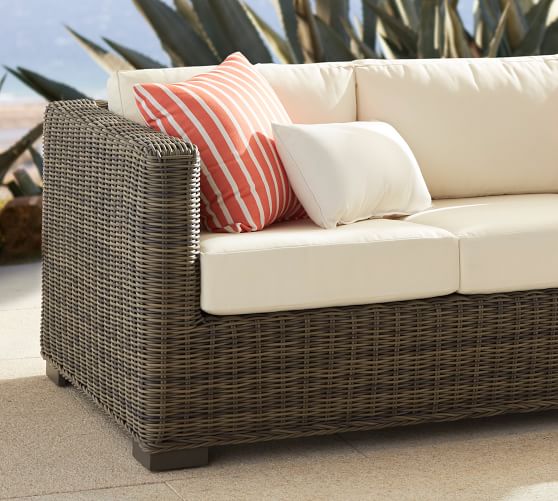 Sunbrella Fabrics Cushions Pillows Pottery Barn Huntington Square Arm Sunbrella Outdoor Furniture Cushion Slipcovers