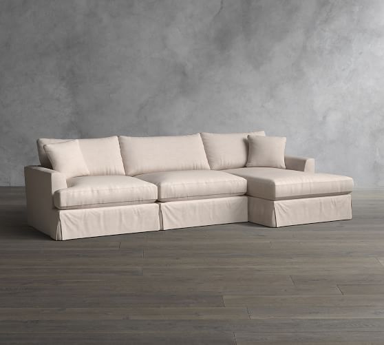 Sullivan Deep Seat Slipcovered Sofa with Chaise Sectional ...