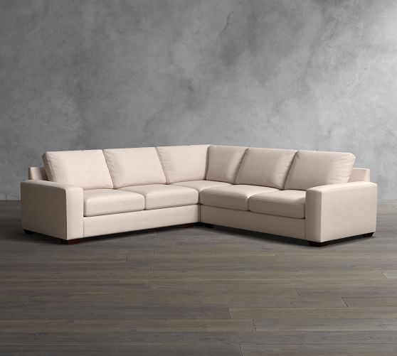 Big Sur Square Arm Upholstered 3Piece LShaped Sectional Pottery Barn