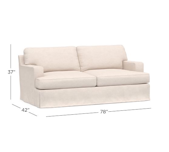 Townsend Square Arm Slipcovered Sofa Pottery Barn