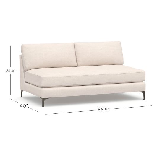 Jake Upholstered Armless Loveseat Pottery Barn