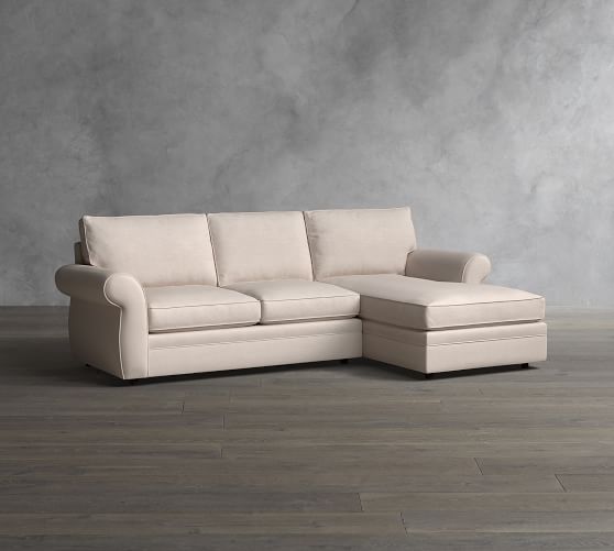 Pearce Roll Arm Upholstered Sofa With Chaise Sectional Pottery Barn