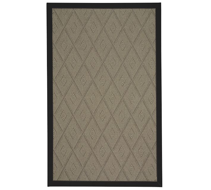 Capel Genoa Brown Indoor Outdoor Rug With Sunbrella Black Trim Capel Genoa Brown Indoor Outdoor Rug With Sunbrella Black Trim Pottery Barn