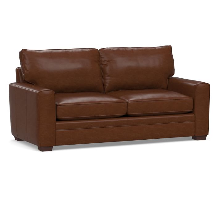 Pearce Square Arm Leather Sleeper Sofa Bed Pottery Barn