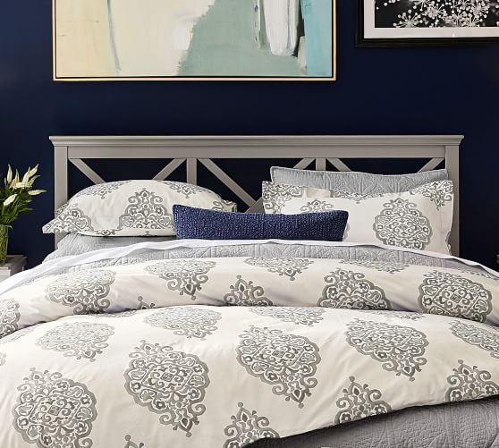 Asher Medallion Organic Duvet Cover & Sham Gray Pottery Barn