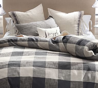 Bryce Buffalo Check Duvet Cover &amp; Sham - Charcoal