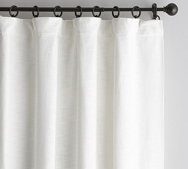 Seaton Textured Curtain - White | Pottery Barn