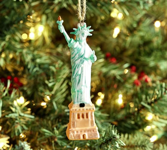 Glass & Glitter Statue of Liberty Ornament Pottery Barn