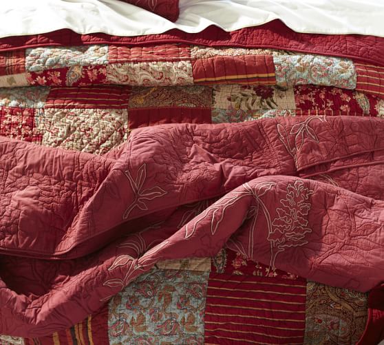 Patchwork Quilt & Sham Red Pottery Barn