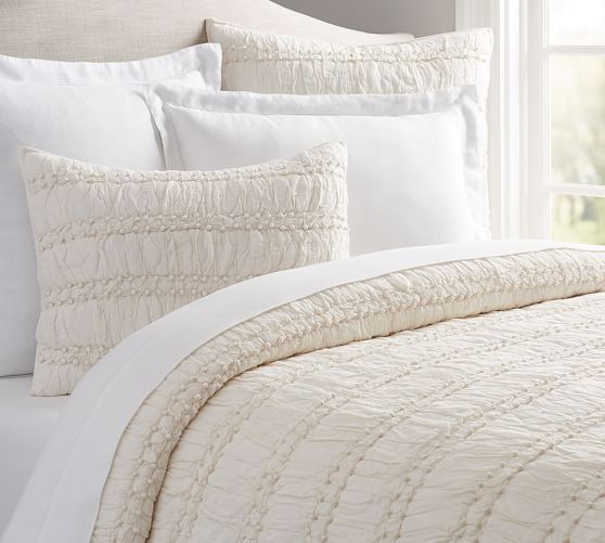 Ella Ruched Quilt Sham Pottery Barn