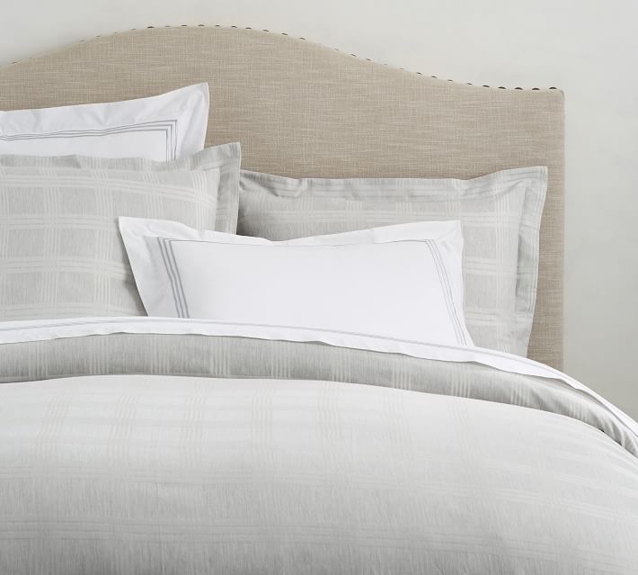 Plaid Jacquard Tencel Duvet Cover Sham Pottery Barn