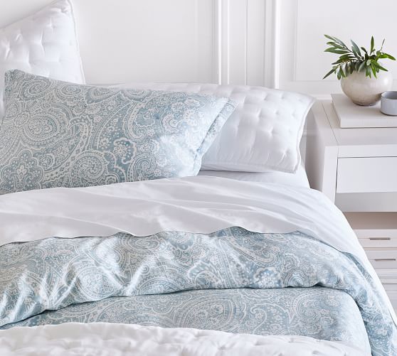 Vanessa Paisley Tencel™ Duvet Cover & Sham Blue Pottery Barn