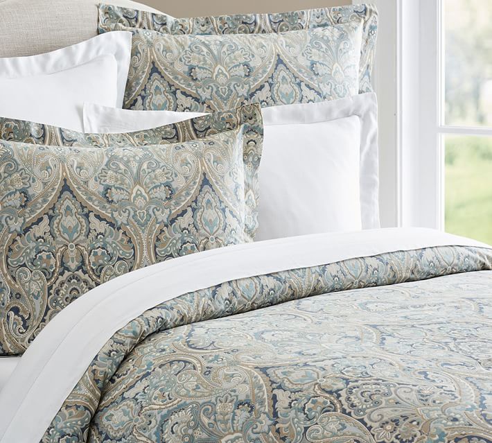 Mackenna Paisley Duvet Cover Sham Blue Pottery Barn