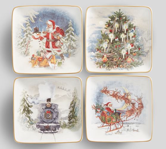 Nostalgic Christmas Appetizer Plates, Set of 4 Pottery Barn