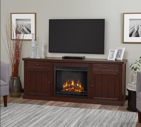 Real Flame Cassidy Electric Fireplace Media Cabinet Pottery Barn