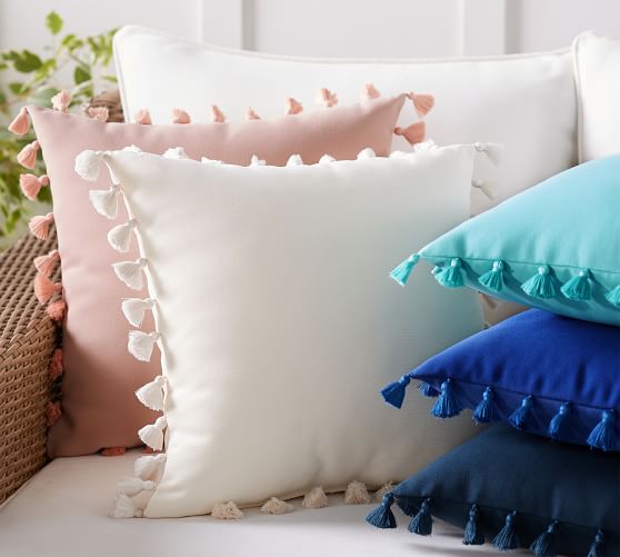 Tassel Trim Indoor/Outdoor Pillow Pottery Barn